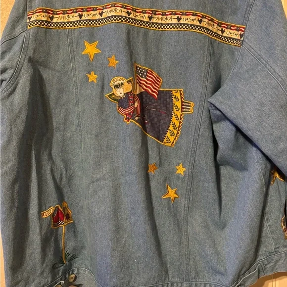 Quacker Factory Angel Patriotic Jean jacket - Picture 3 of 5